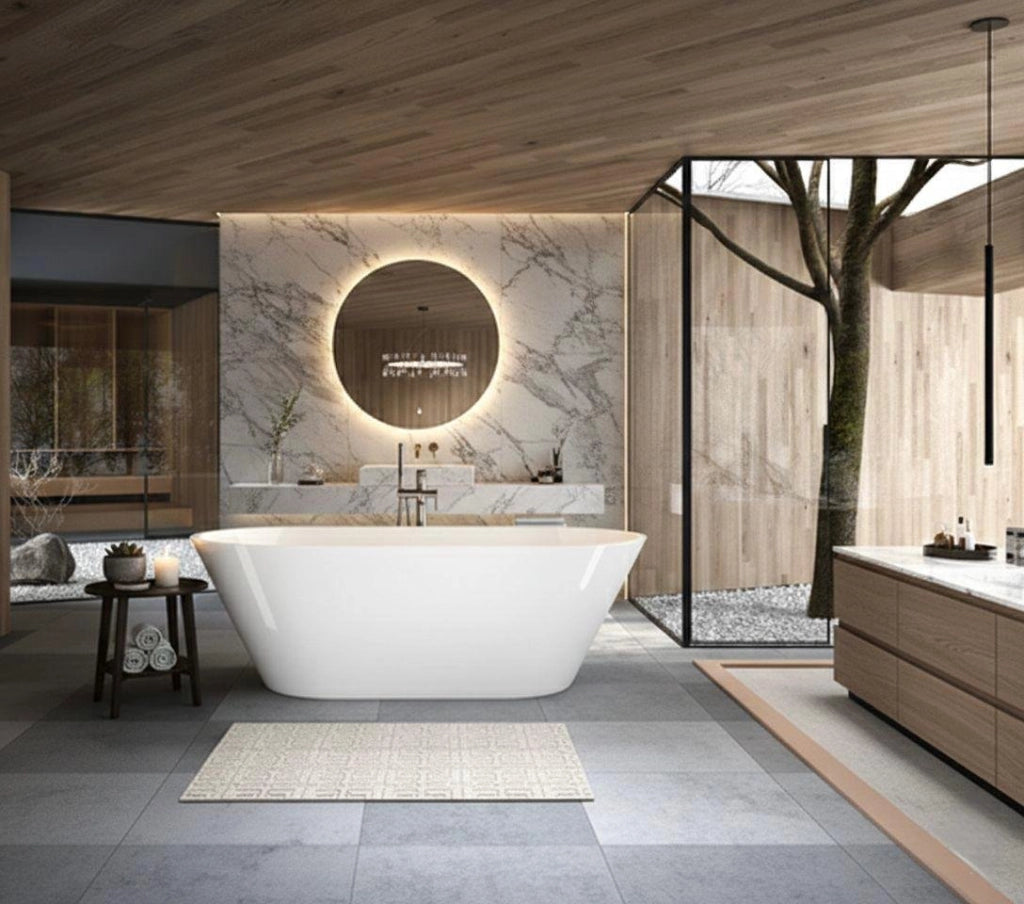 Vasca da bagno freestanding da design 178x80cm centro stanza acrilico AMALIA Bianco Lucido