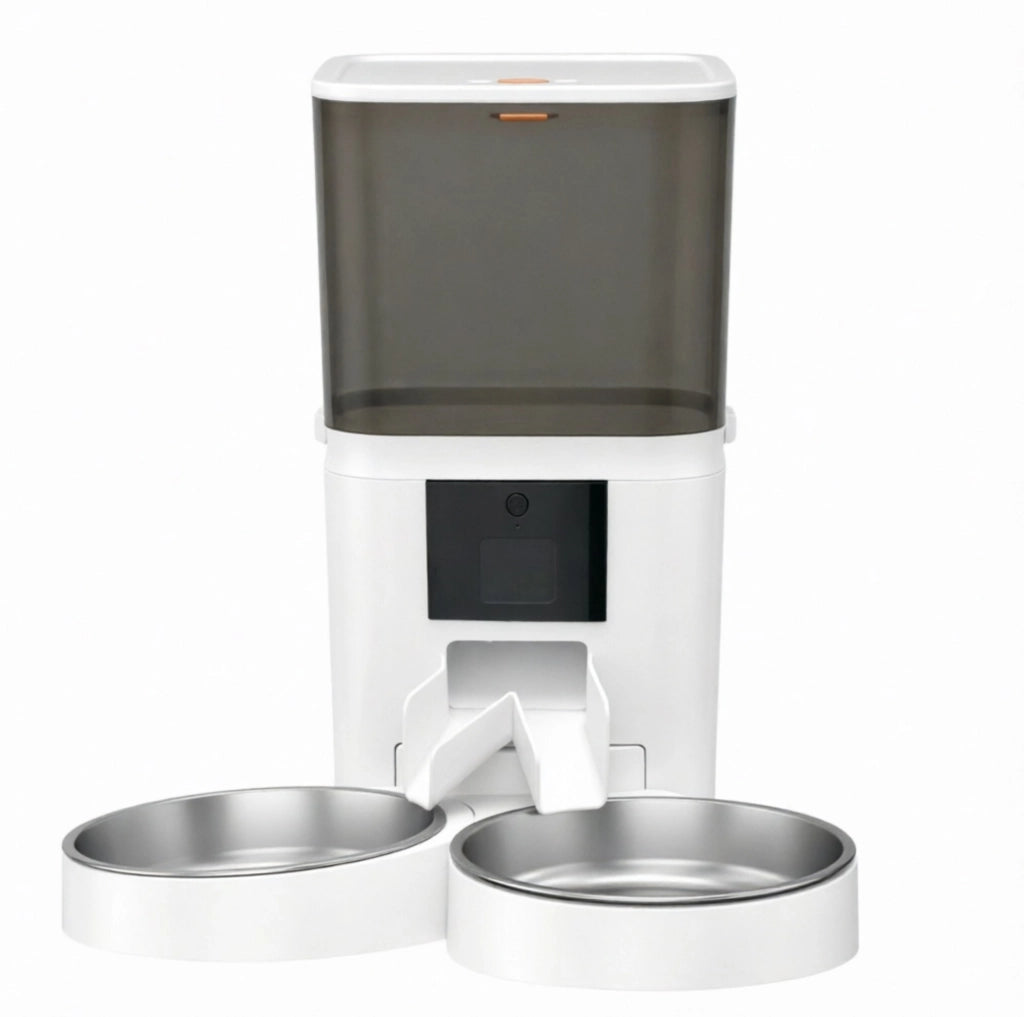 DISTRIBUTORE Automatico per Gatti 6 L con Doppia Ciotola in Acciaio Inox
