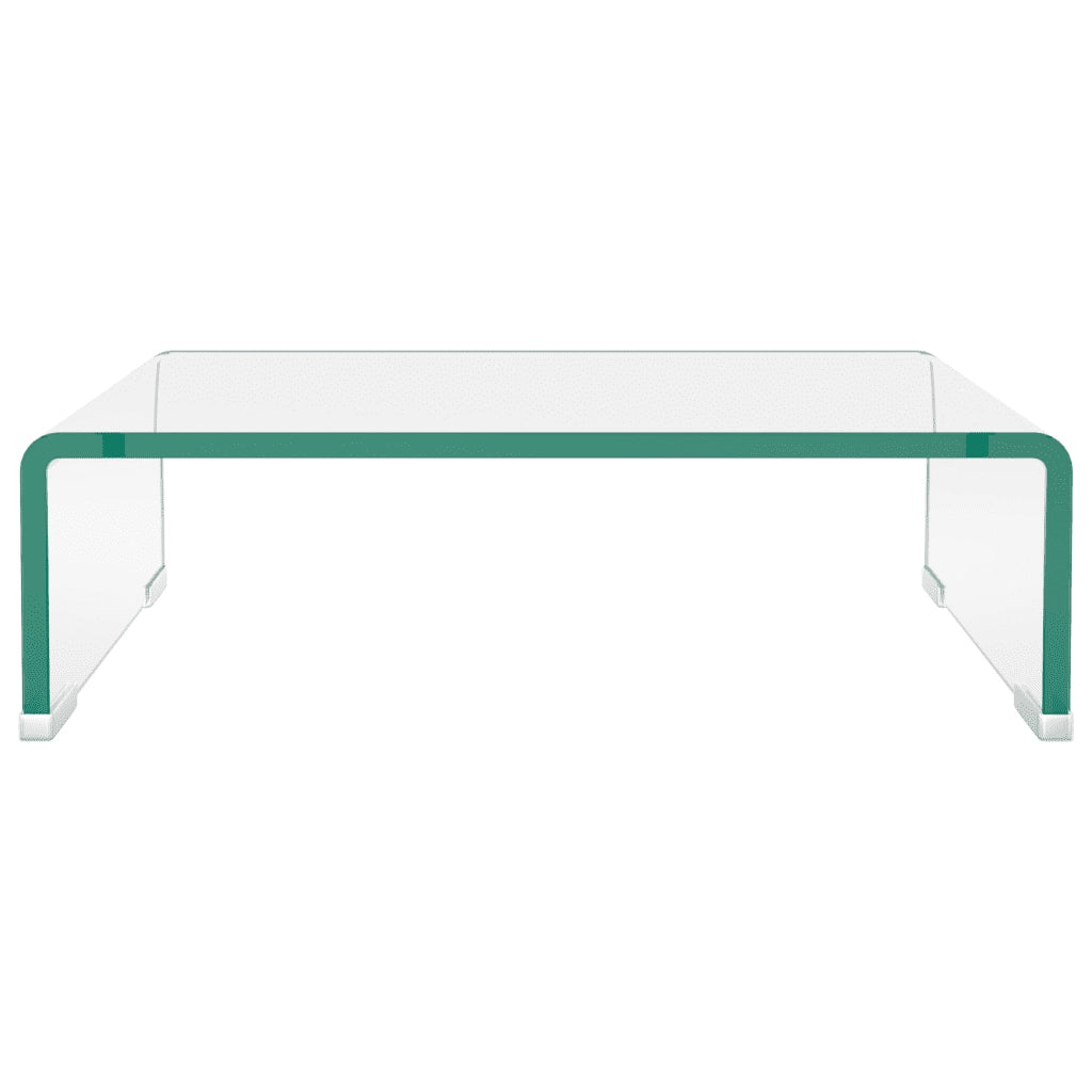 Mobile/Rialzo porta TV | Armadietto TV | Mobile Porta TV in Vetro Bianco 40x25x11 cm