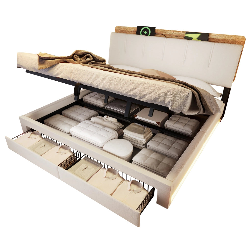 letto imbottito lino beige 180x200 cm