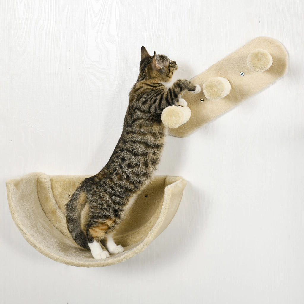 Set di Ripiani e Amache per Gatti ¨C Zephmum ¨C 4 Pezzi Beige