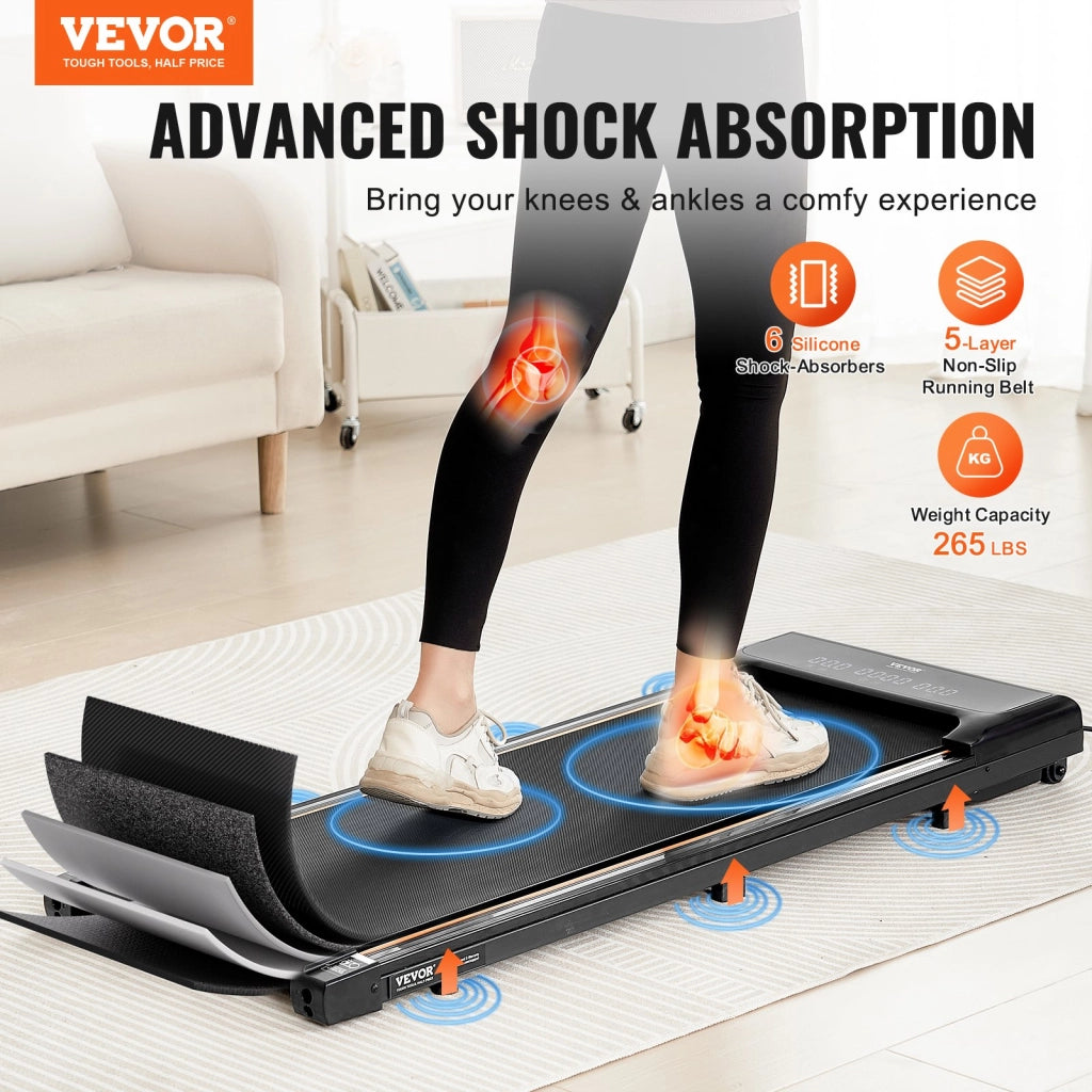 Tapis Roulant da Passeggio S7 Sottoscrivania 1-6 km/h Nero Opaco, Macchina per Camminare con Telecomando e Schermo LED per Casa e Ufficio