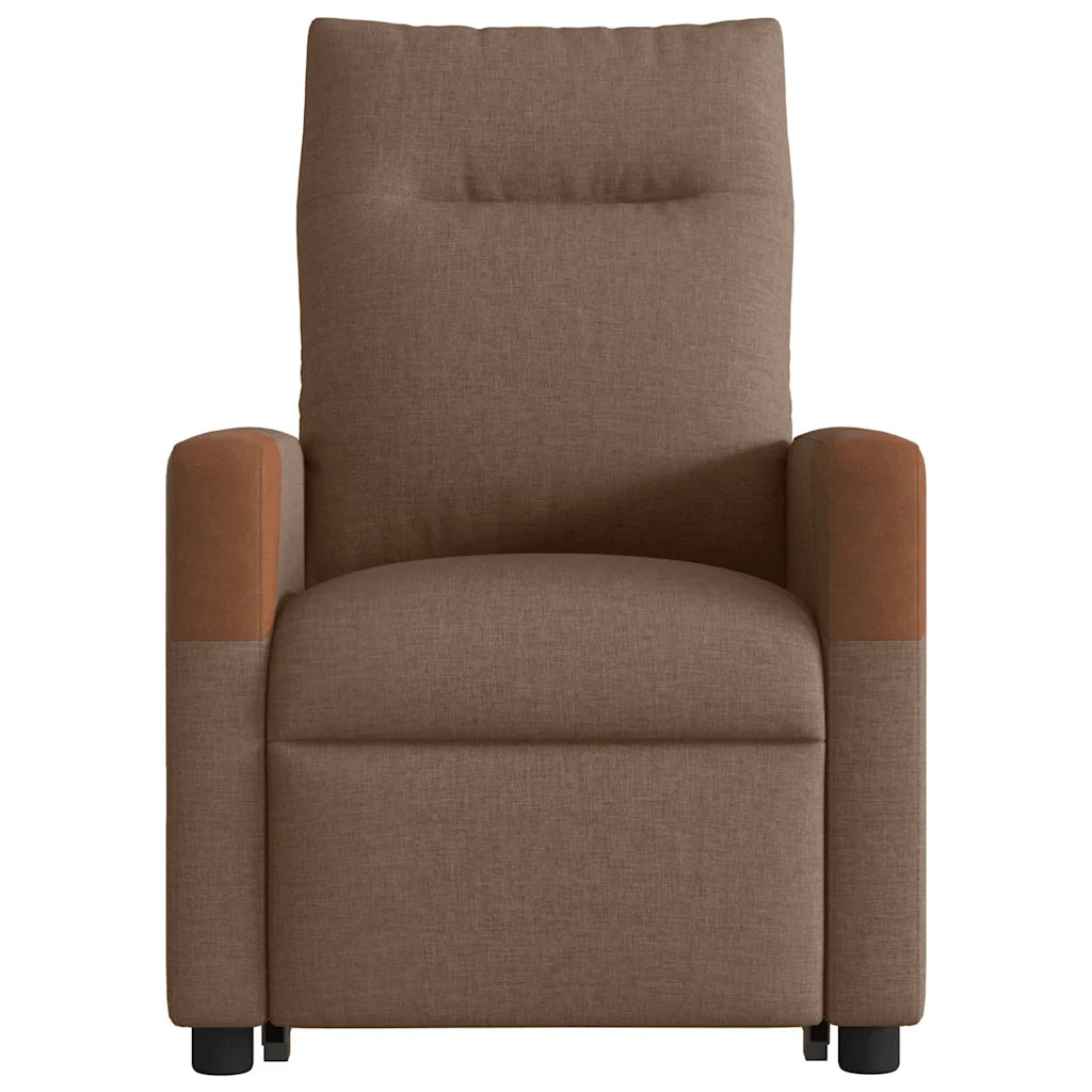 Poltrona Alzapersona Massaggiante Elettrica Marrone Tessuto 3324033