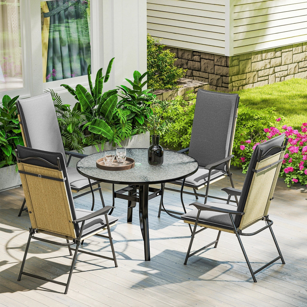 Cuscini sedie da giardino ¨C Minimal ¨C Grigio, 124x50x5cm