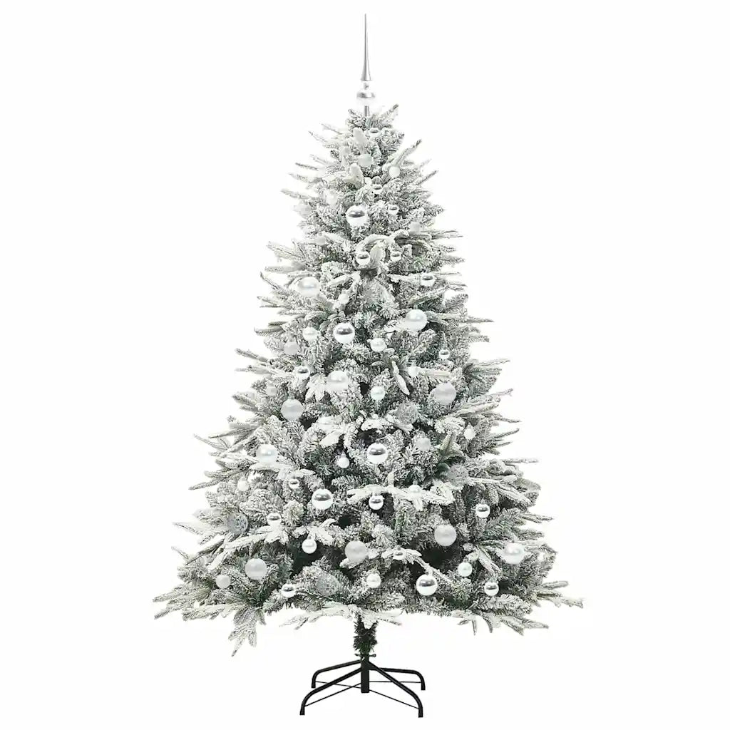 Albero di Natale Artificiale Pre-illuminato con Set di Palline