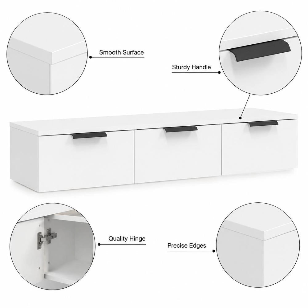 Wall Cabinet White 102x30x20 Cm Wood-based Material