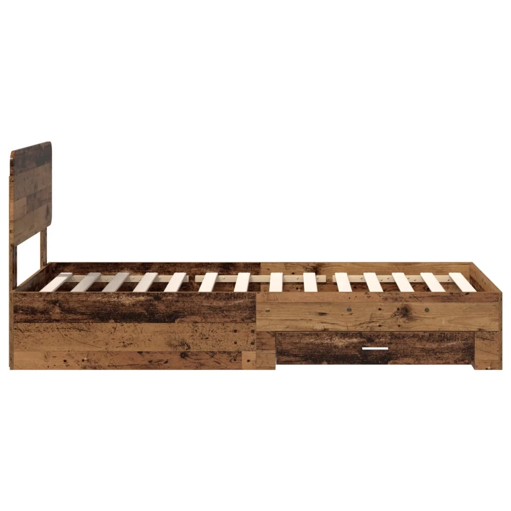 Struttura del letto con testiera Legno vecchio 100 x 200 cm 3412416