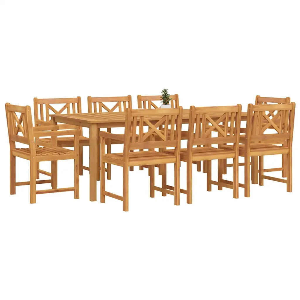 Set da Pranzo per Giardino 9 pcs Marrone