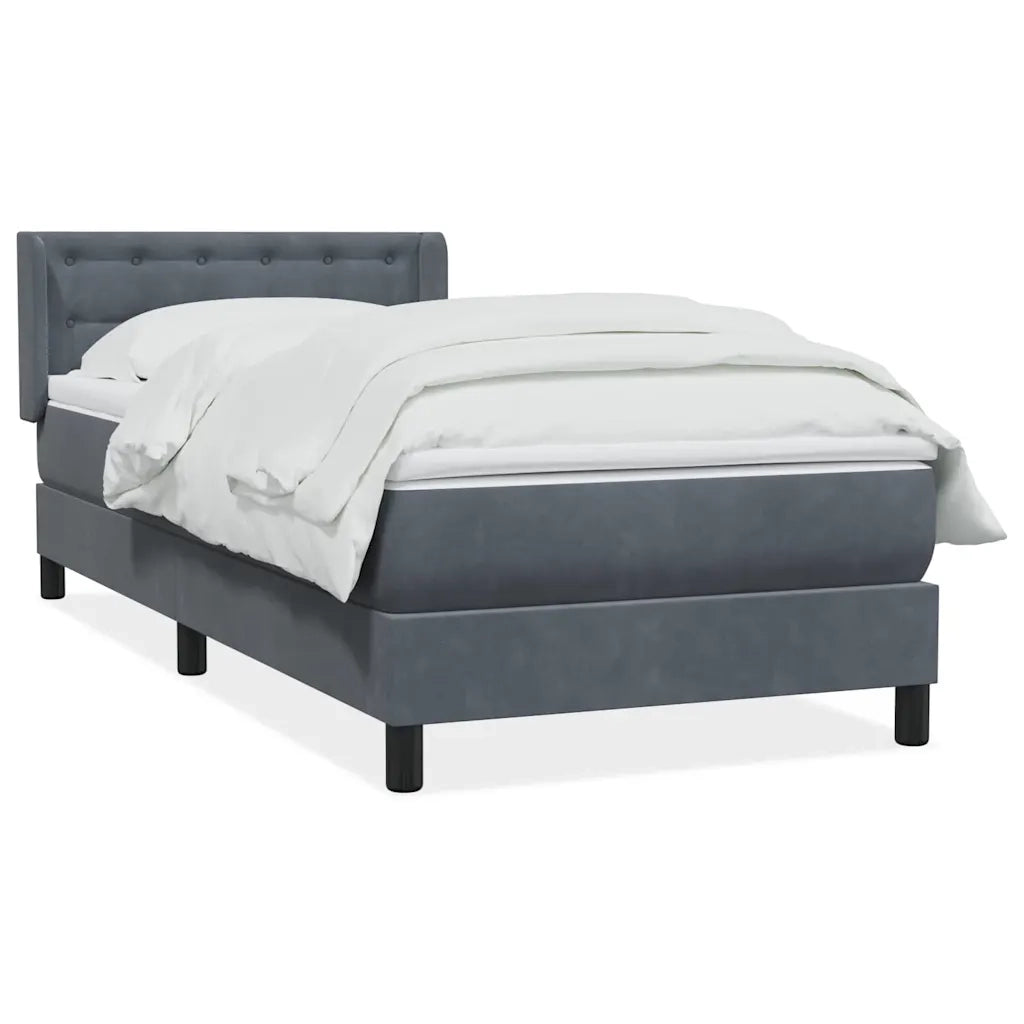 Giroletto a Molle con Materasso Grigio Scuro 80x210 cm Velluto 3318430