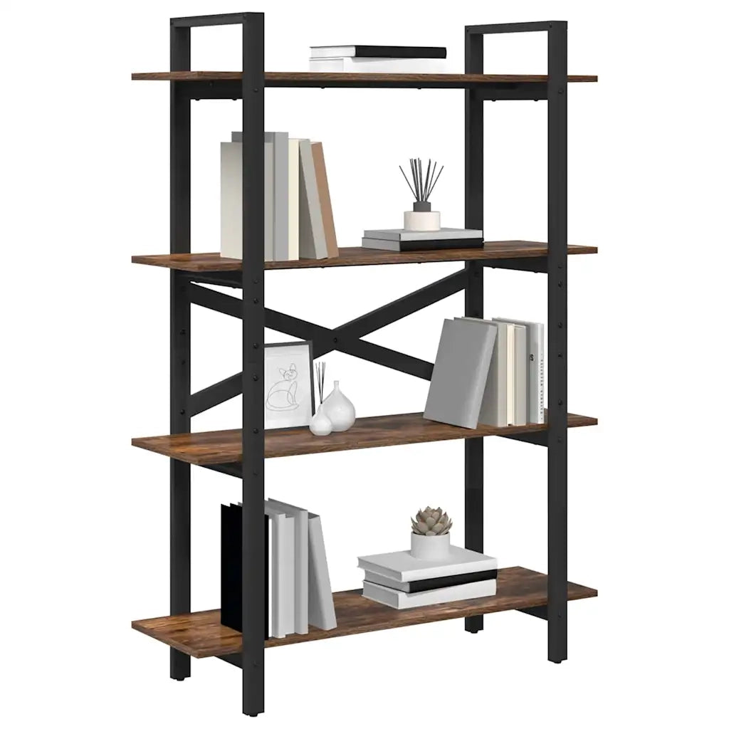Libreria-Scaffale per Libri-Mobile di Stoccaggio Rovere fum¨¦ 100 x 33,5 x 140 cm Legno multistrato