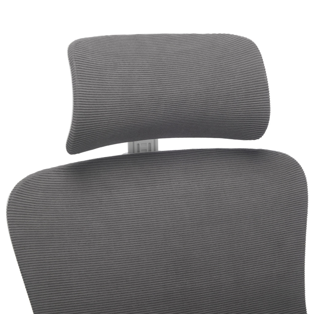 Sedia da ufficio ergonomica grigia con schienale in rete
