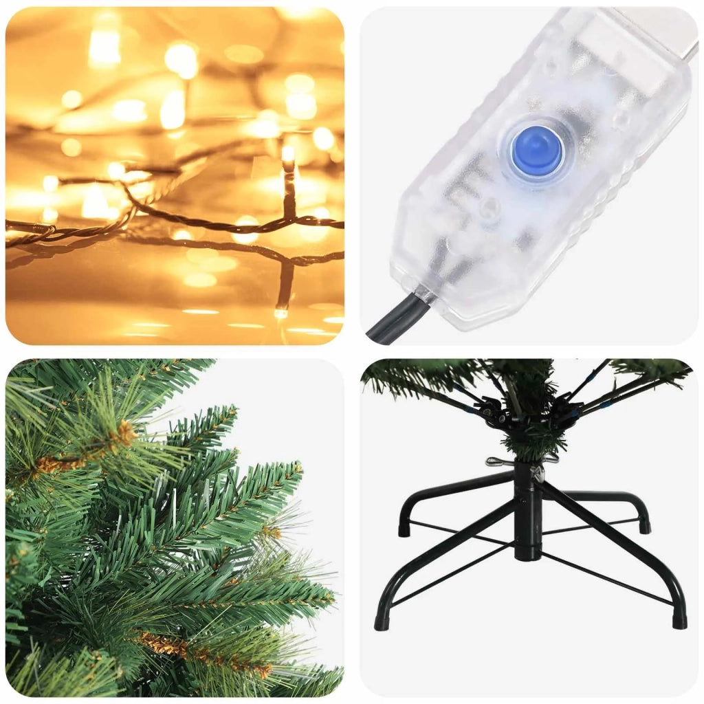 Albero di Natale Artificiale con Rami Pieghevoli 210 cm 300 LED 3466262