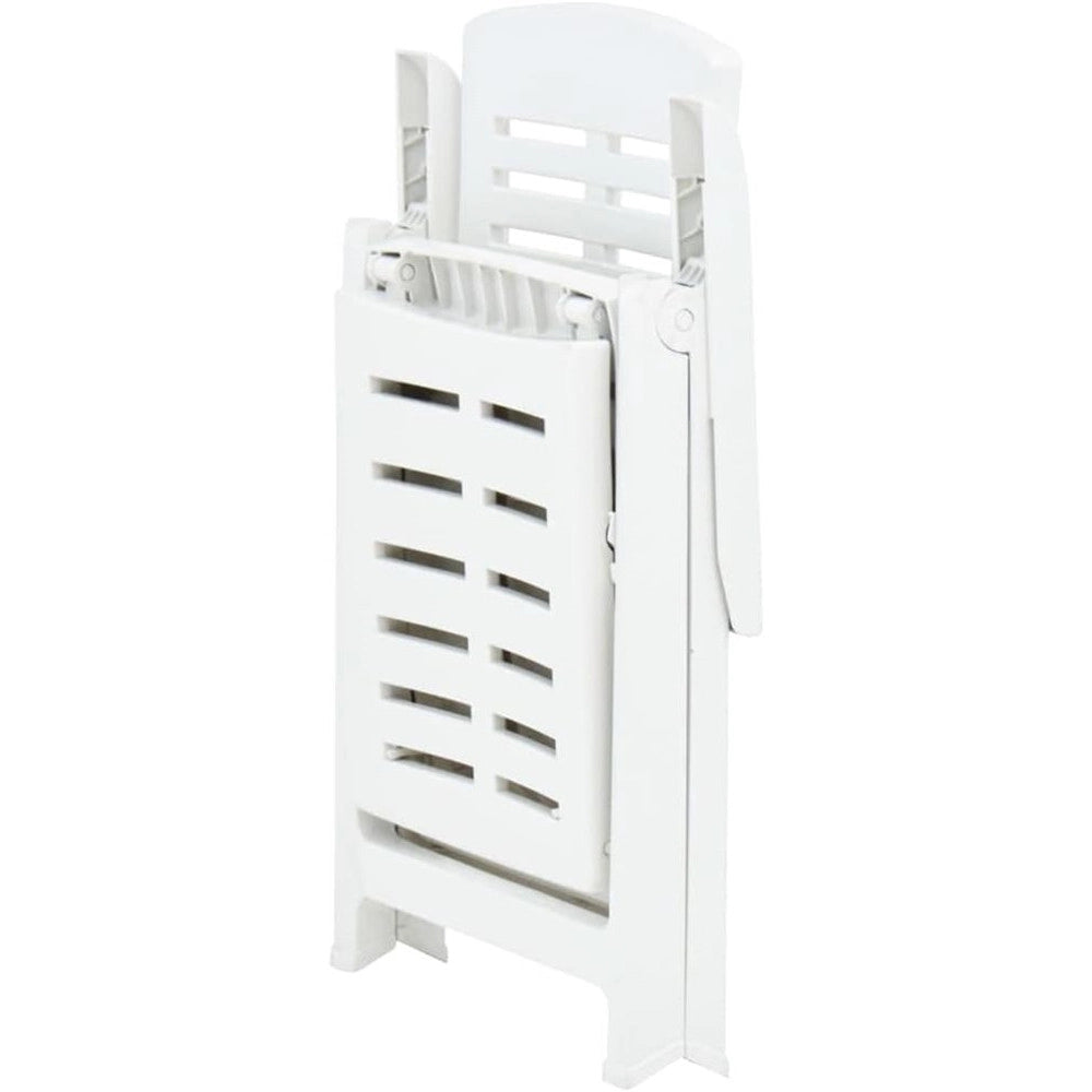 Trade Shop - Poltrona Lettino Prendisole Pieghevole Con Poggiapiedi Bianco 60x108x109 Cm 015933 -