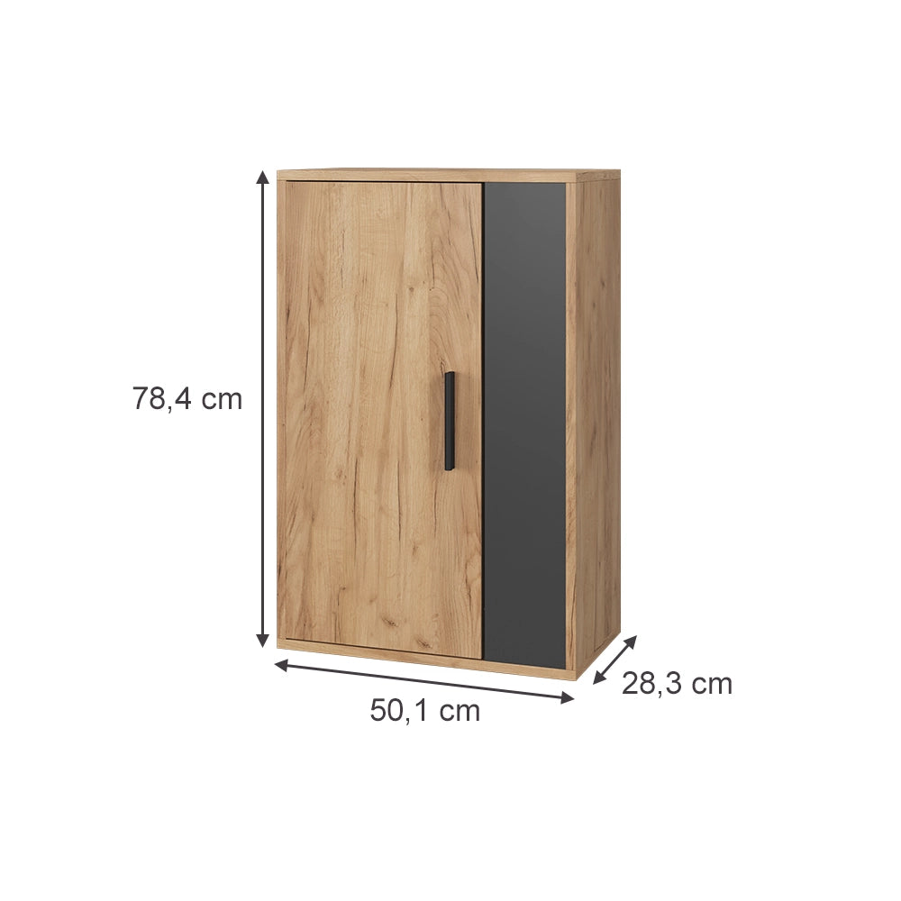 Vicco Scaffale a muro Quercia dorata/antracite 50.1 x 78.4 cm con 2 scomparti