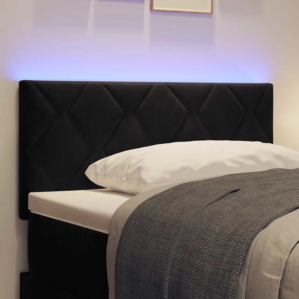 Testiera | Testata LED Nero 90 cm Velluto