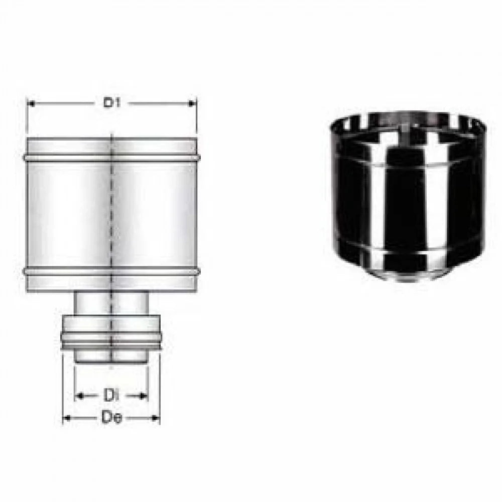 Inox doppia parete aisi 316 capp ello antivento d.100 150 b08x9w4