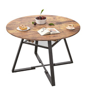Tavolo da Pranzo Rotondo in Arte, 4 Pezzi, MDF e Ferro