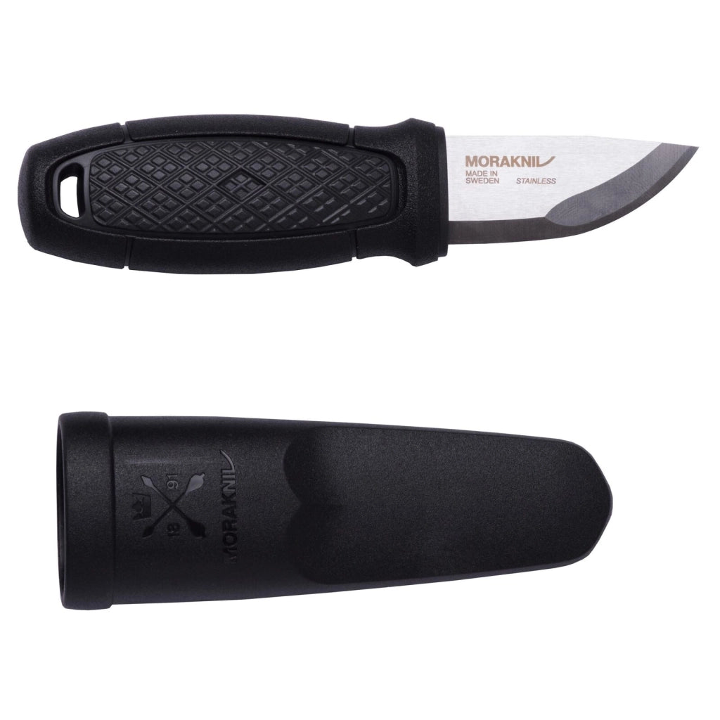 Morakniv 71747 Eldris Coltello a Lama Fissa in Acciaio Inossidabile Sandvik 12C27 con Kit Accendifiamma Paracord Guaina Orientabile colore Nero