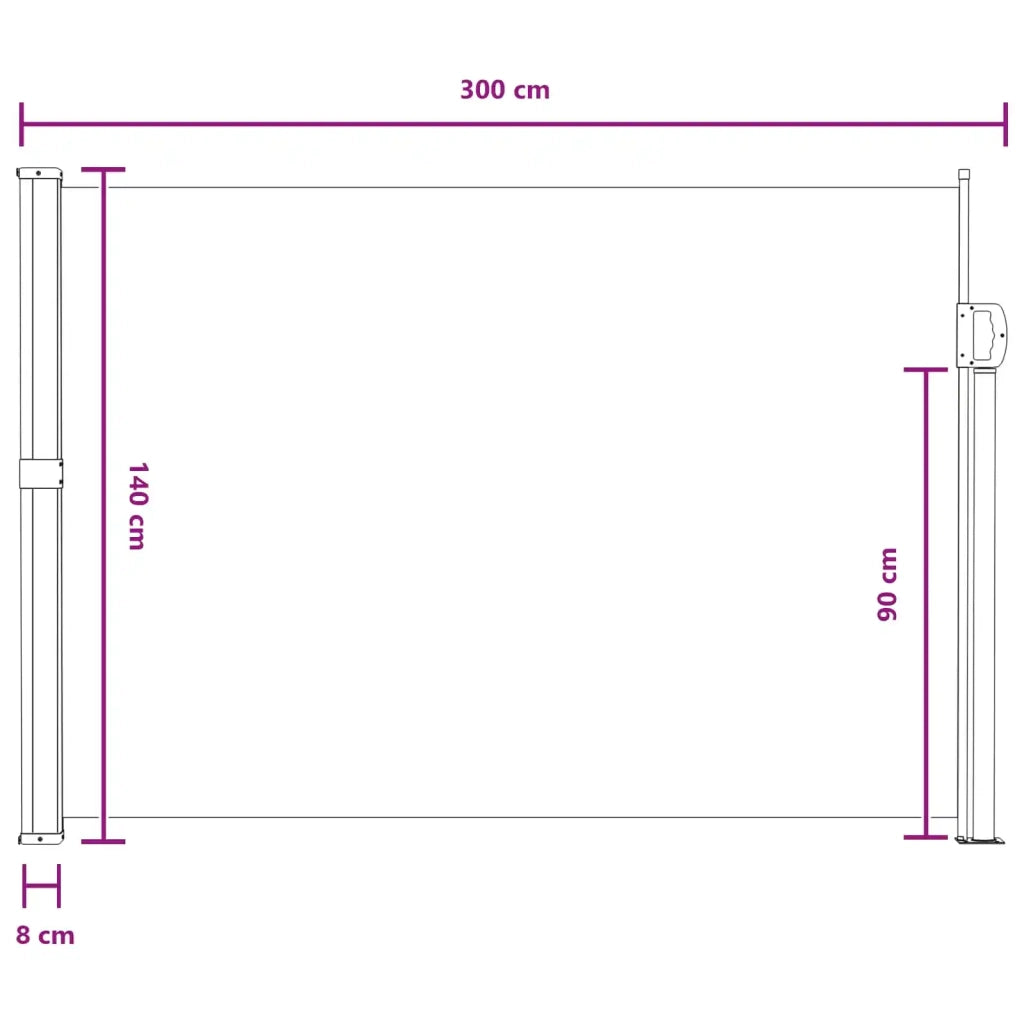 Tenda da Sole | Tenda laterale retrattile Sabbia 300 x 140 cm Poliestere