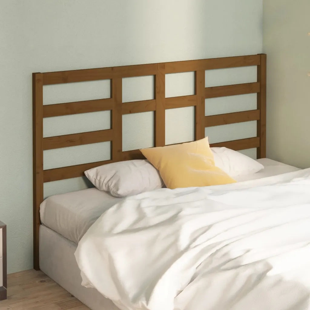Testiera per Letto-Testata-Testiera Decorativa ambra 146x4x104 cm in Legno Massello di Pino