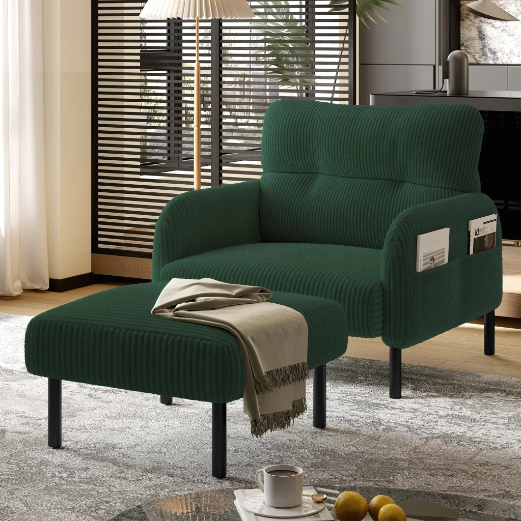 Pouf in velluto di cotone con struttura in metallo – 56x51x39 cm – ideale come poggiapiedi, seduta o tavolino