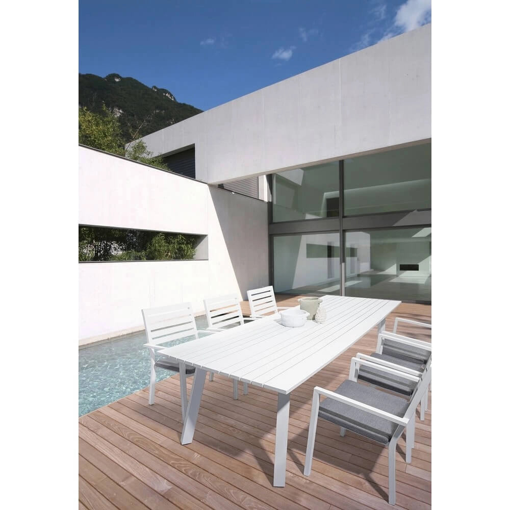 Set di 4 Sedie da Esterno in Alluminio con Braccioli e Cuscino - HEAVENLY