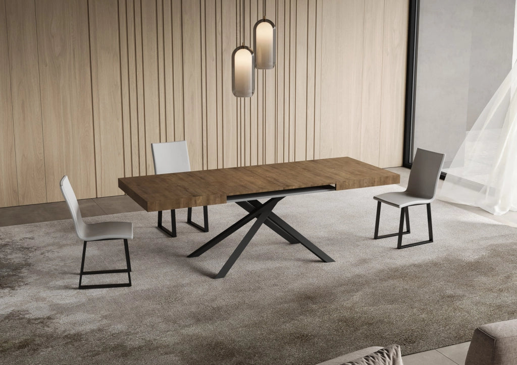 Tavolo allungabile 80x120/204 cm Niketis noce gambe antracite