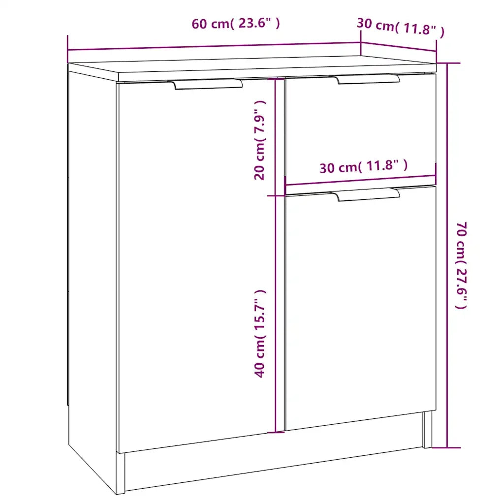 Credenza Grigio Sonoma 60x30x70 cm in Legno tecnico 816998