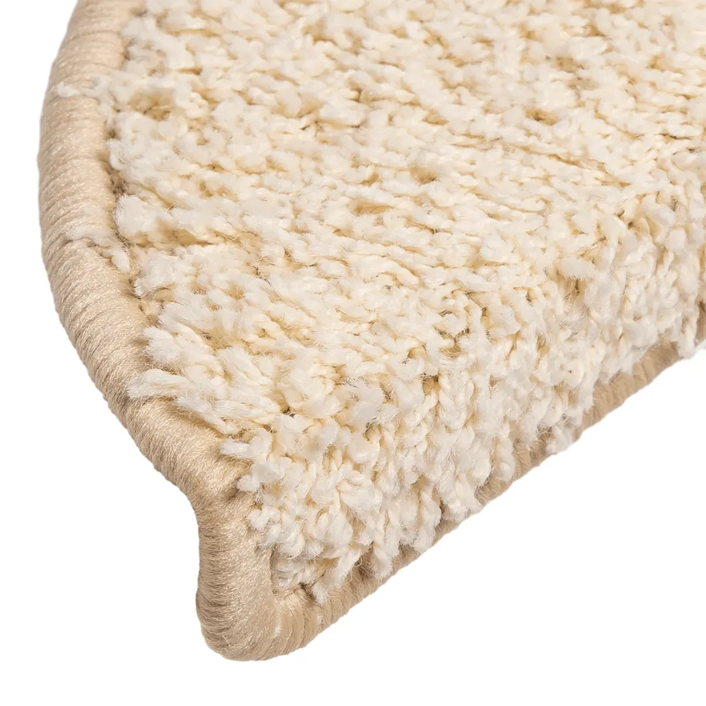 Tappetini per scale 10 pz | Gradini per Scale 56x17x3 cm Crema Semicircolari