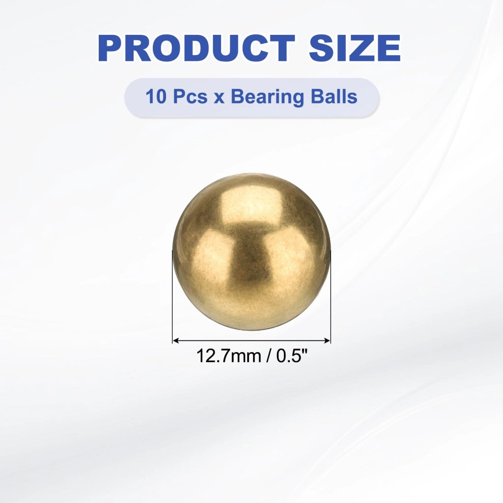 Sfere per cuscinetti a sfera, diametro 12,7 mm, confezione da 10 pezzi, in ottone, di precisione