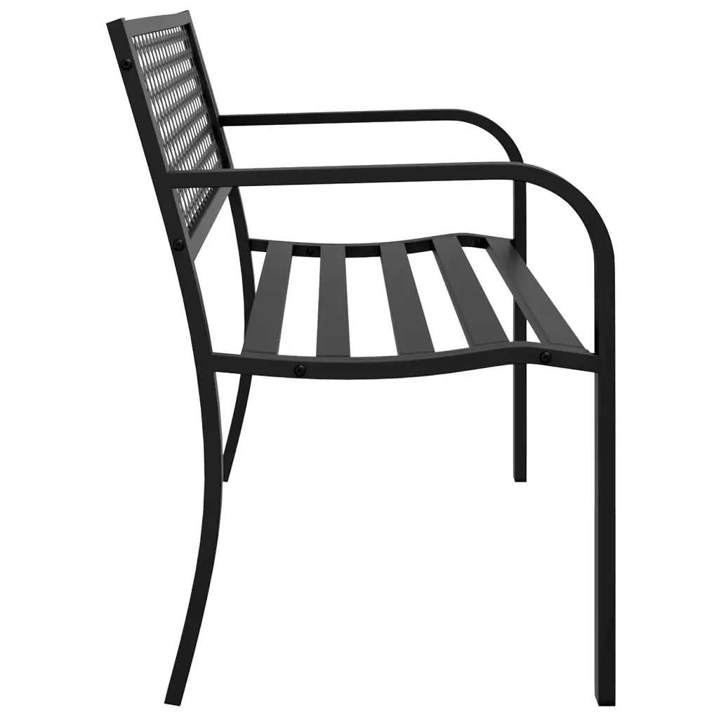Panchina da Giardino | Panca da Giardino 119 cm Nera in Acciaio