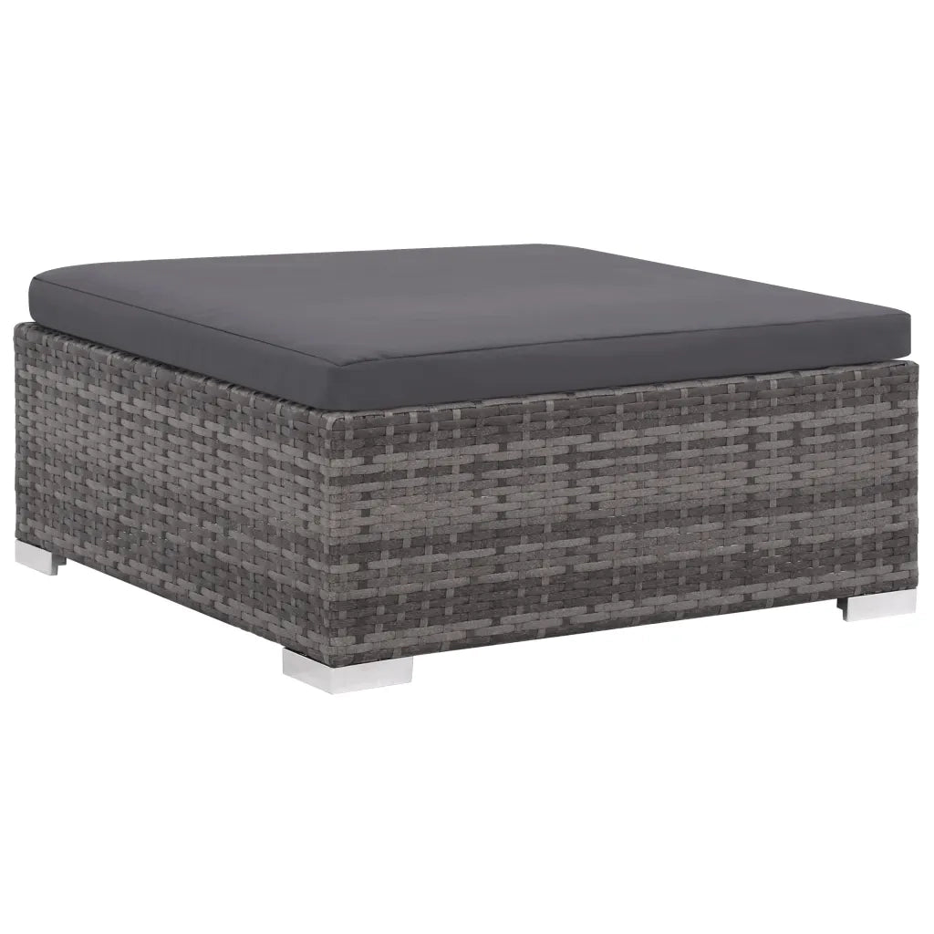Set Divani da Giardino 6 pz con Cuscini in Polyrattan Grigio 48334