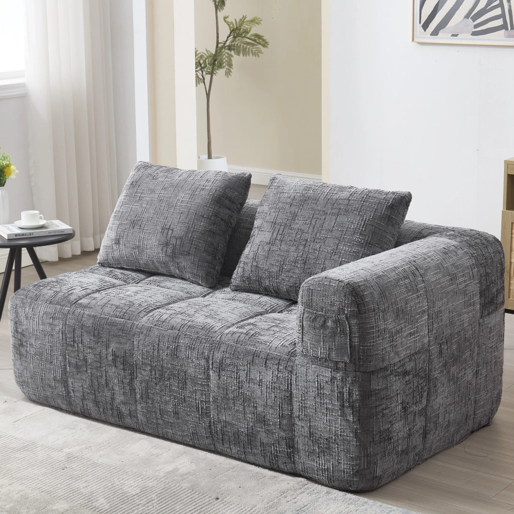 Divano comodo per 2 persone - Zephmum - Cuscino incluso tasche laterali grigio