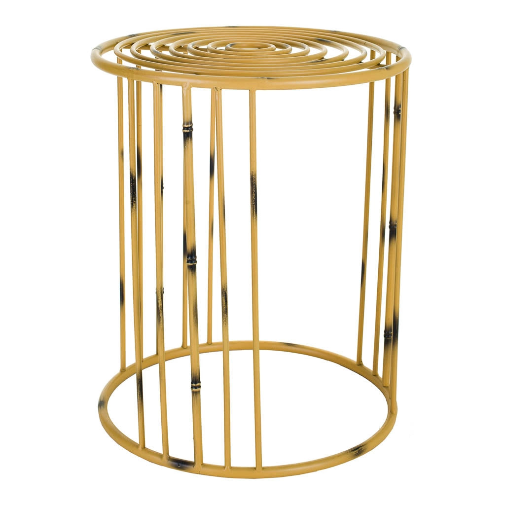 Fioriera in metallo giallo 39x39x48h