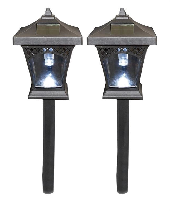 HIGH-TECH SET DI 2 LAMPADE SOLARI 11 X 11 X 43 CM COLORE NERO