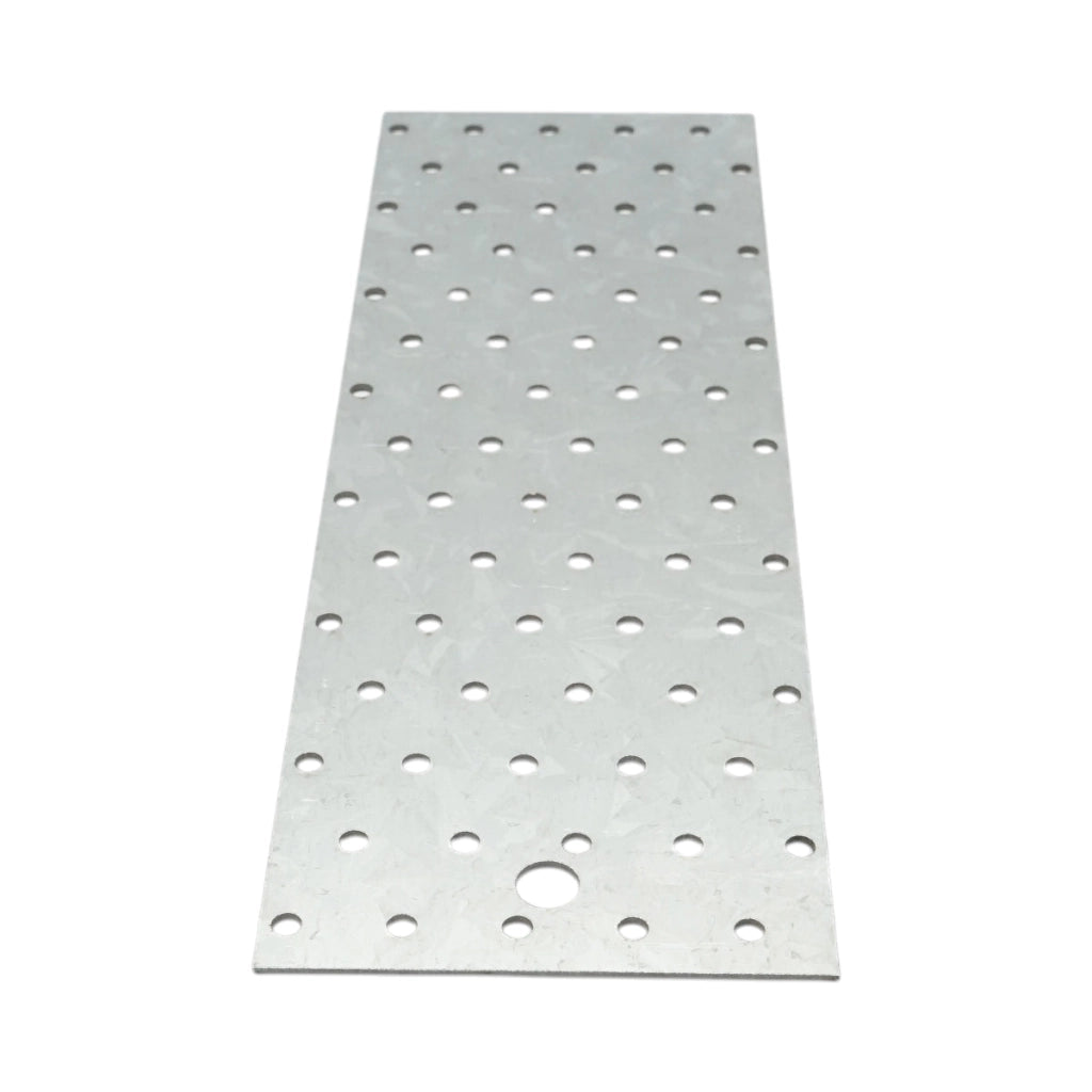 Piastra forata 100x300mm, spessore 2mm, acciaio zincato
