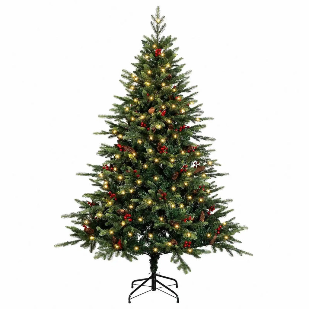 Albero di Natale Artificiale con Rami Pieghevoli 240 cm 300 LED 3466269
