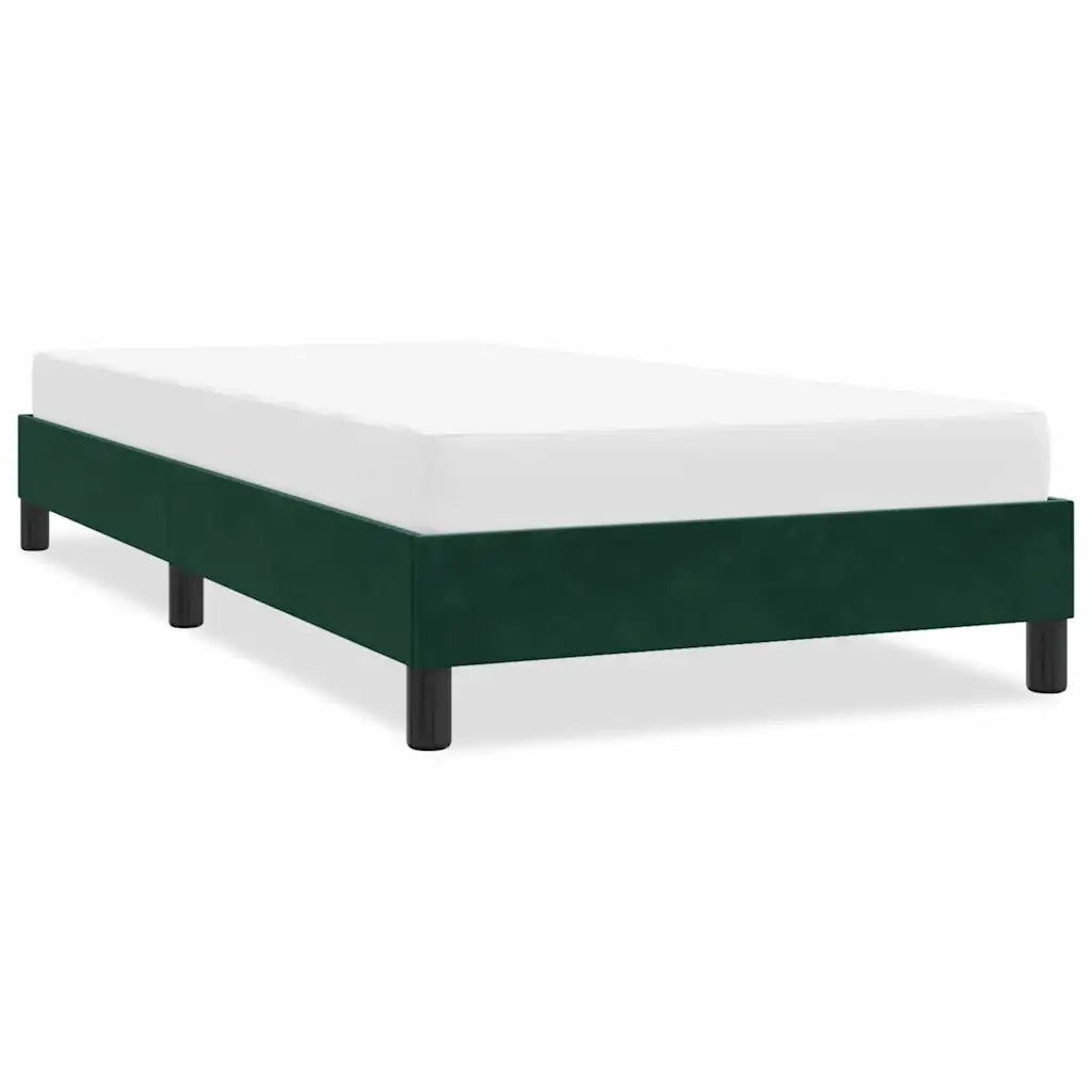 Giroletto senza Materasso-Struttura Letto Verde Scuro 100x220 cm in Velluto