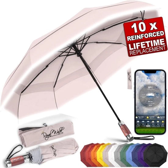 Paraplu Opvougbile e Impermeabile - Compatta e Resistente - Beige