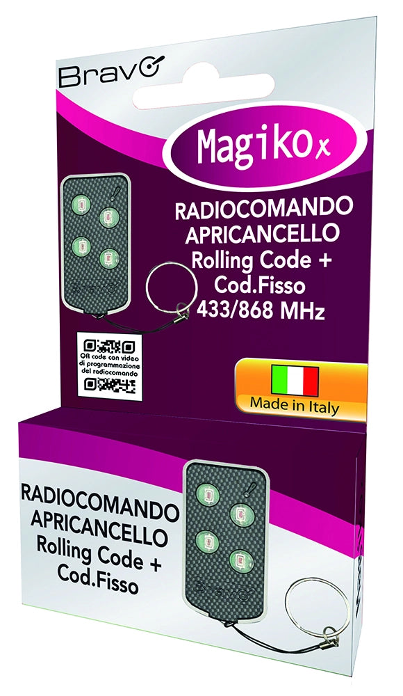 Bravo RADIOCOMANDO APRICANCELLO AUTOAPPRENDENTE MAGIKO X Codice fisso + rolling code