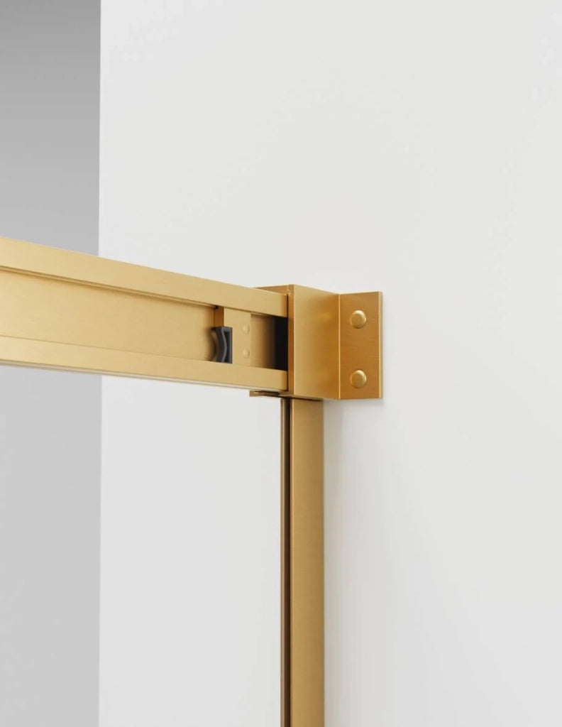 Box doccia THALASSA (BASIC) 1+1 con lato fisso laterale 155x110 cm Oro vetro trasparente