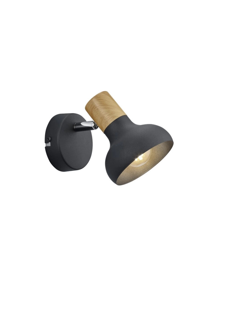Lampada parete/soffitto LATIKA nera legno 1xE14 10W