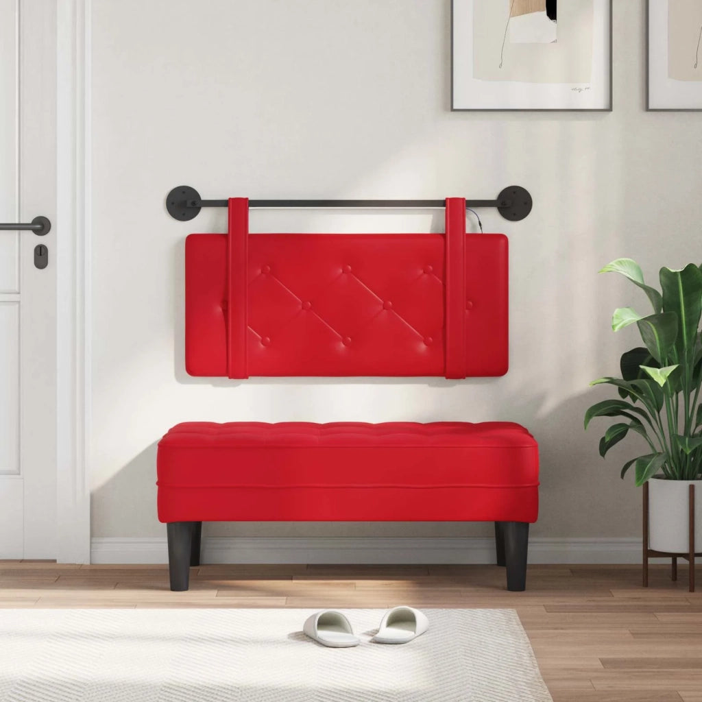 Testiera | Testata sospesa Con luce LED Rosso Similpelle