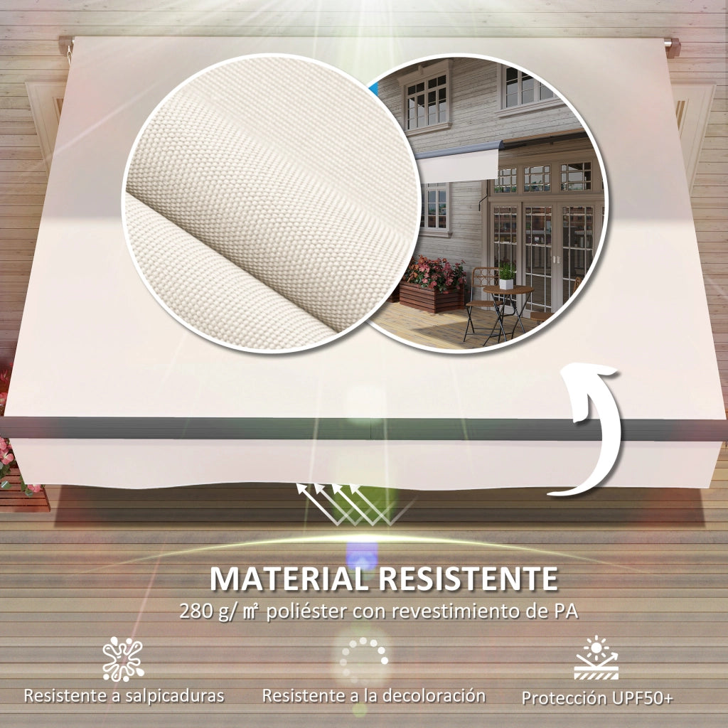 Tendone da Giardino Retrattile Manuale ¨C zephmum ¨C Crema 295x200 cm