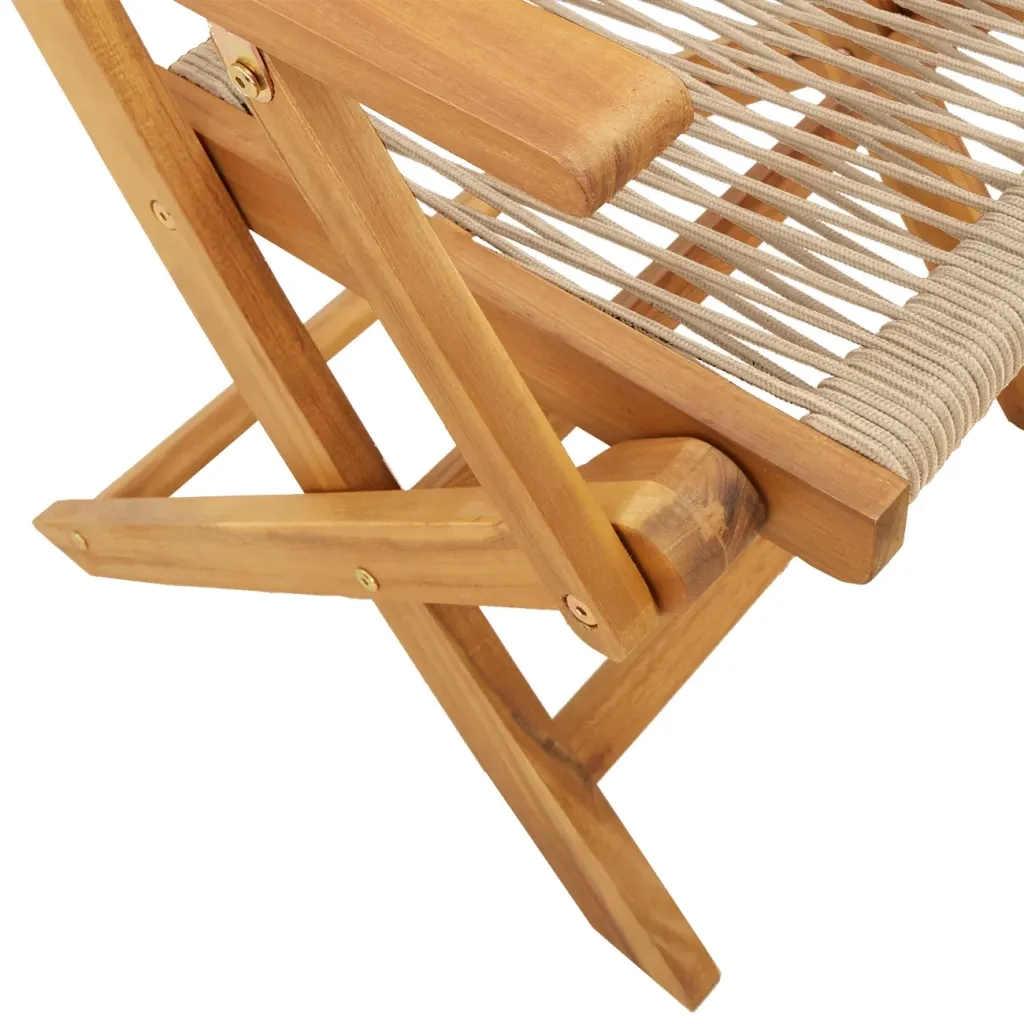 Set da Bistrot 3pz Beige in Polipropilene e Legno Massello 3281807