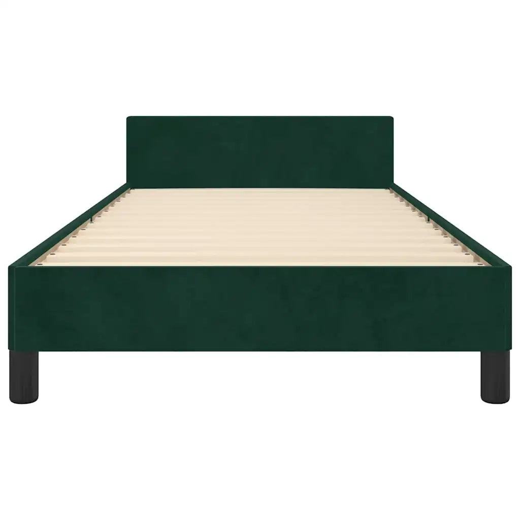 Giroletto senza Materasso Verde Scuro 90x200 cm in Velluto