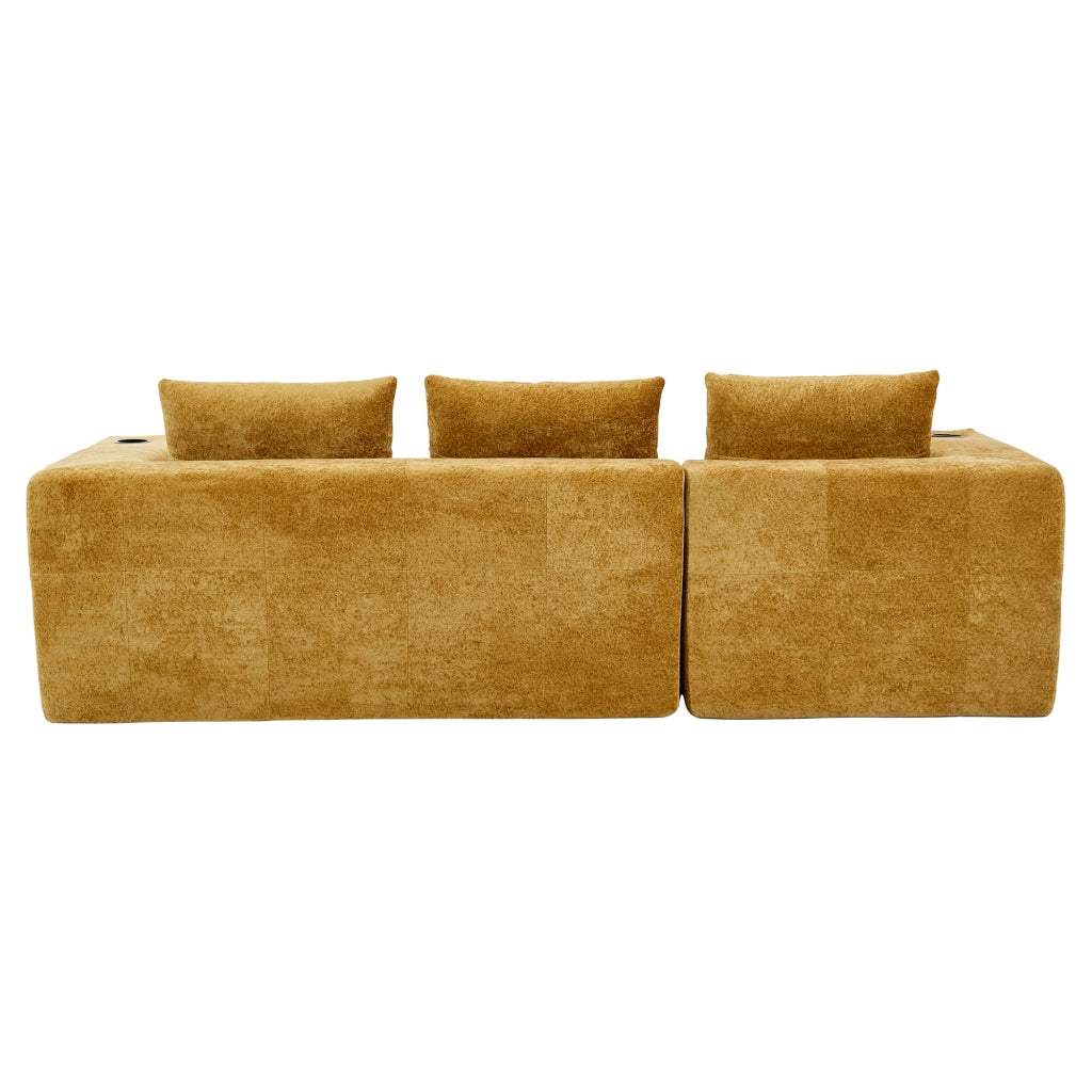 Divano Angolare 3 Posti con Cuscini ¨C MINIMAL ¨C 258 cm, Tessuto