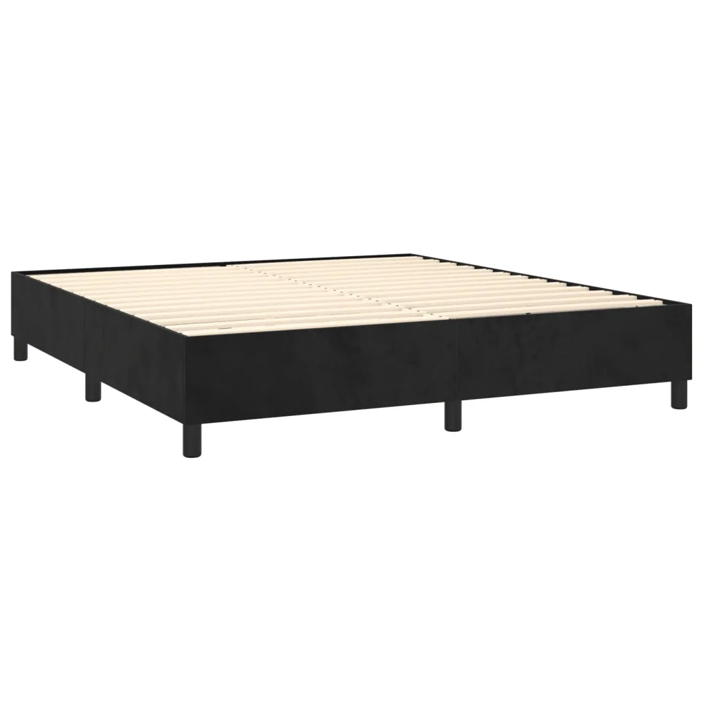 Giroletto a Molle con Materasso Nero 180x200 cm in Velluto 3142979