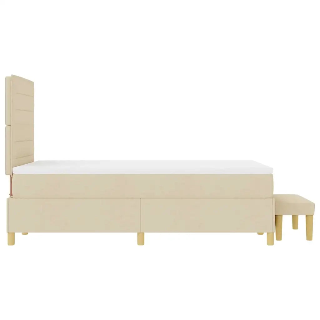 Letto a molle con testiera Crema 200 x 120 cm Tessuto 3344217