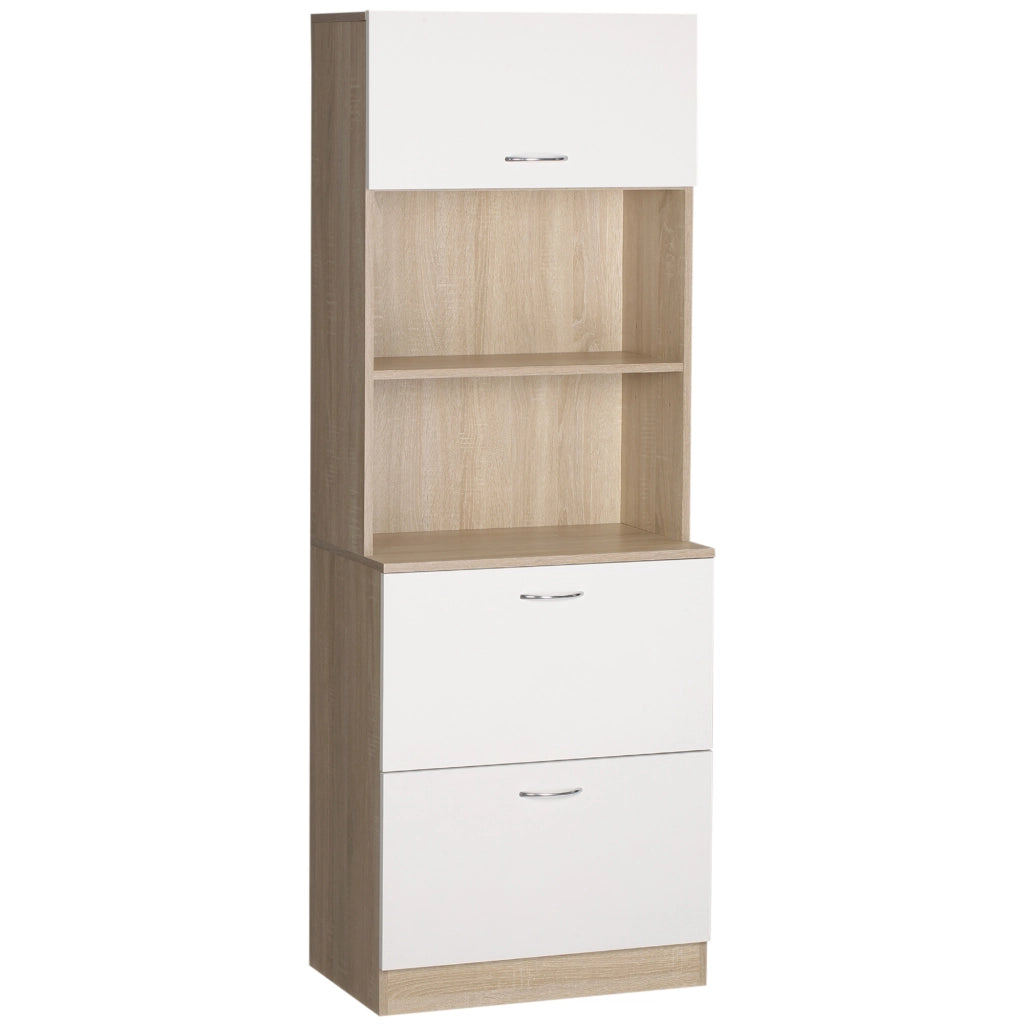 Armadio da cucina con cassetti e ripiano ¨C zephmum ¨C bianco 60x38x168 cm